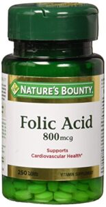 nature’s bounty folic acid 800 mcg tablets maximum strength 250 ea (pack of 2)