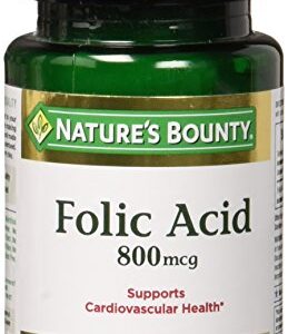 Nature's Bounty Folic Acid 800 mcg Tablets Maximum Strength 250 ea (Pack of 2)