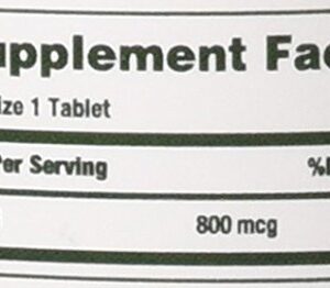 Nature's Bounty Folic Acid 800 mcg Tablets Maximum Strength 250 ea (Pack of 2)