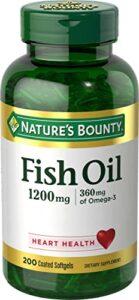 nature’s bounty fish oil, 1200mg, 360mg of omega-3, 200 coated softgels