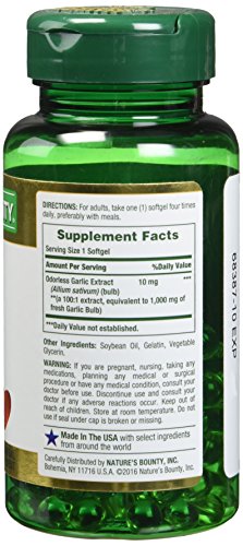 Nature's Bounty Garlic Extract 1000 mg,100 Count (Pack of 4)