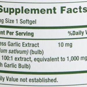 Nature's Bounty Garlic Extract 1000 mg,100 Count (Pack of 4)