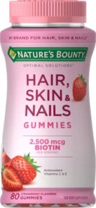 nature’s bounty optimal solutions hair, skin and nails gummies, 80 ea (pack of 2)