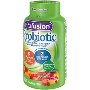 Vitafusion Probiotic Gummy Supplements, Raspberry, Peach and Mango Flavored Probiotic Nutritional Supplements, 70 Count