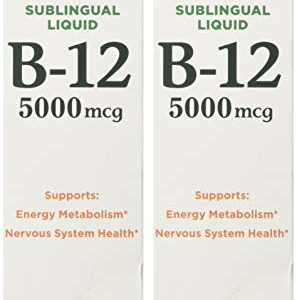 Nature's Bounty B-12 5000 mcg Sublingual Liquid Energy Health 2 oz (Pack of 2)