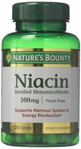 nature’s bounty flush free niacin 500 mg, 240 capsules (2 x 120 count bottles)