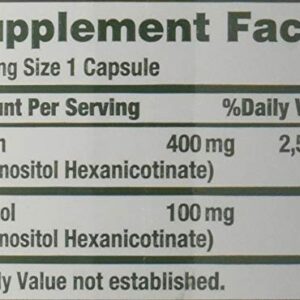 Nature's Bounty Flush Free Niacin 500 Mg, 240 Capsules (2 X 120 Count Bottles)