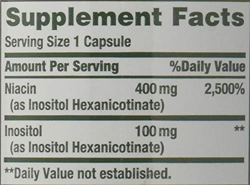 Nature's Bounty Flush Free Niacin 500 Mg, 240 Capsules (2 X 120 Count Bottles)