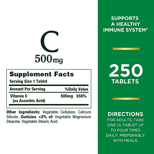 Nature’s Bounty Vitamin C, Immune Support, Tablets, 500mg, 250 Ct