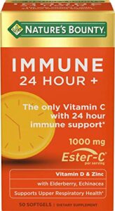 nature’s bounty immune 24 hour +, the only vitamin c with 24 hour immune support from ester c, rapid release softgels, 50 count