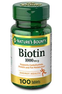 nature’s bounty biotin 1000 mcg vitamin supplement tablets 100 ea (pack of 2)