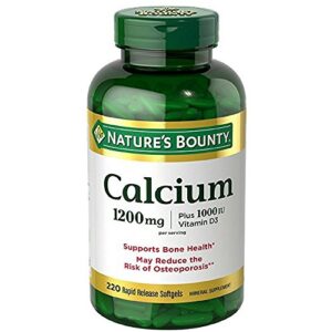 nature’s bounty calcium 1200mg plus 1000iu vitamin d3, softgels 220 ea (pack of 2)