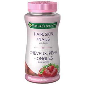 nature’s bounty hair, skin, nails gummies with biotin, 80 gummies