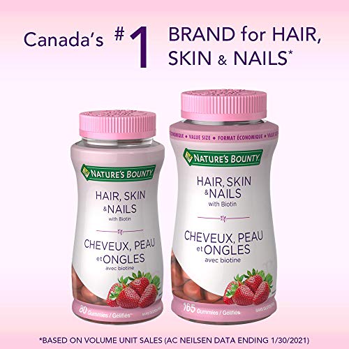 Nature's Bounty Hair, Skin, Nails Gummies with Biotin, 80 Gummies