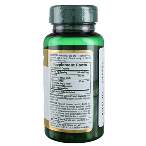Nature's Bounty Turmeric 450 mg Capsules - 60 ct, Pack of 3