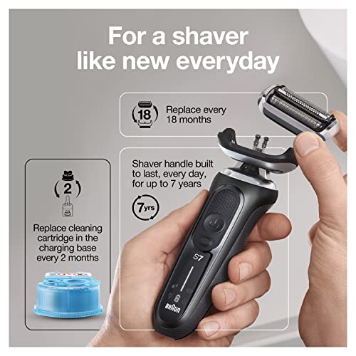 Braun Electric Razor for Men, Series 7 7085cc 360 Flex Head Electric Shaver with Beard Trimmer, Rechargeable, Wet & Dry, 4in1 SmartCare Center and Travel Case