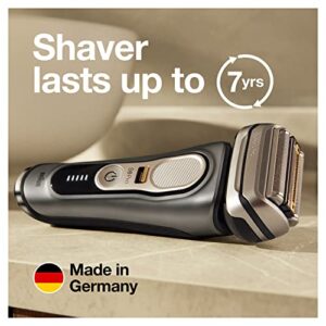 Braun Electric Razor for Men, Series 9 Pro 9465cc Wet & Dry Electric Foil Shaver with ProLift Beard Trimmer, Cleaning & Charging SmartCare Center, Noble Metal