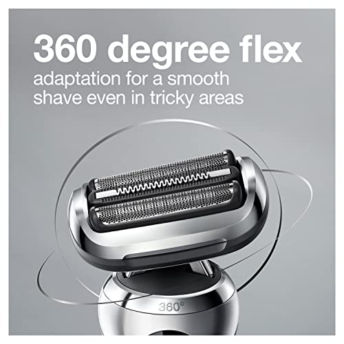 Braun Electric Razor for Men, Series 7 360 Flex Head Foil Shaver with Precision Beard Trimmer, Rechargeable, Wet & Dry and Travel Case, Black, 5 Piece Set