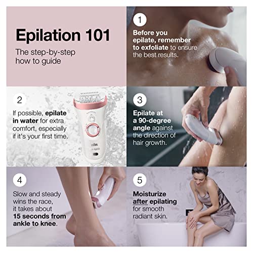 Braun Epilator Silk-épil 9 9-720, Hair Removal for Women, Wet & Dry, Womens Shaver & Trimmer, Cordless, Rechargeable