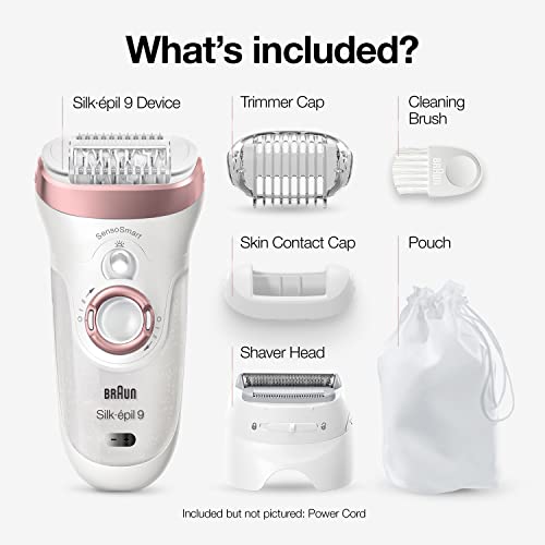 Braun Epilator Silk-épil 9 9-720, Hair Removal for Women, Wet & Dry, Womens Shaver & Trimmer, Cordless, Rechargeable