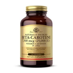 solgar oceanic beta-carotene 25,000 iu, 180 softgels – healthy vision, skin & immune system, potent antioxidant – 100% natural pro-vitamin a – gluten free, dairy free – 180 servings