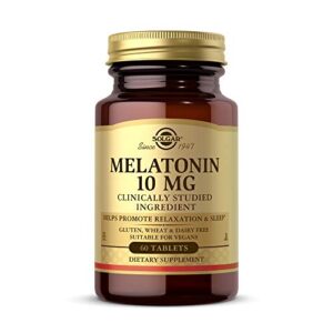 solgar melatonin 10mg, 60 tablets – high-dosage – helps promote relaxation & sleep – clinically-studied melatonin – supports natural sleep cycle – vegan, gluten free, dairy free, kosher – 60 servings