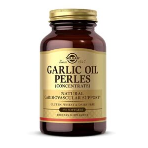 solgar garlic oil perles, 250 softgels – natural cardiovascular support – garlic oil concentrate, reduced odor – gluten free, dairy free – 250 servings