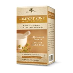 solgar comfort zone digestive complex, 90 vegetable capsules – enzymes for digestion – support the body’s natural digestive process – break down difficult to digest foods – kosher – 90 servings