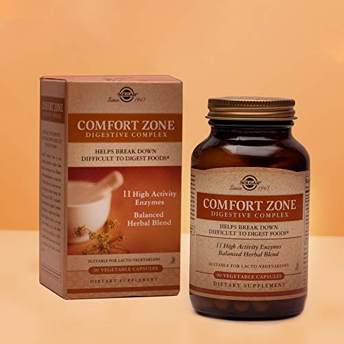 Solgar Comfort Zone Digestive Complex, 90 Vegetable Capsules - Enzymes for Digestion - Support The Body’s Natural Digestive Process - Break Down Difficult To Digest Foods - Kosher - 90 Servings