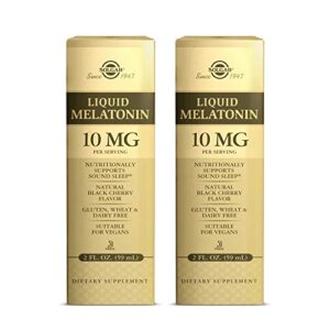 Solgar Liquid Melatonin 10 mg, Natural Black Cherry Flavor - 2 oz, 2 Pack - Supports Sound, Quality Sleep - Helps Normal Circadian Rhythm - Great for Jet Lag - Vegan, Gluten Free - 118 Total Servings