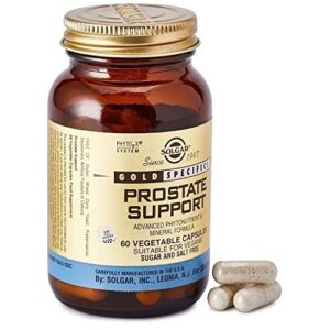 solgar prostate support, 60 vegetable capsules – men’s health – prostate & bladder support – with saw palmetto, pumpkin seed, lycopene, zinc – non-gmo, vegan, gluten free, dairy free – 30 servings