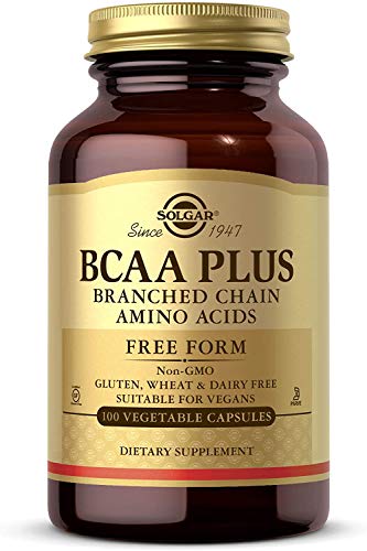 Solgar BCAA Plus, 100 Vegetable Capsules - Muscle & Exercise Support - Free Form Branched Chain Amino Acids with Vitamin B6 for Absorption - Non-GMO, Vegan, Gluten & Dairy Free, Kosher - 50 Servings