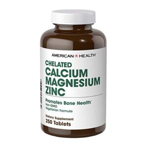 american health calcium/magnesium/zinc tablets, 250 count