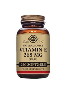solgar vitamin e 268 mg (400 iu), 250 mixed softgels – natural antioxidant, skin & immune system support – naturally-sourced vitamin e – gluten free, dairy free – 250 servings
