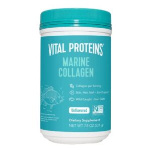 vital proteins marine collagen peptides powder supplement for skin hair nail joint – hydrolyzed collagen – 12g per serving – 7.8 oz canister