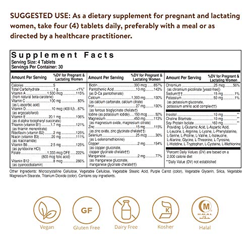 Solgar Prenatal Nutrients, 120 Tablets - Multivitamin & Mineral Formula for Pregnant & Lactating Women - Contains Zinc, Calcium Iron, Folic Acid, Vitamins C & E - Vegan, Gluten Free - 30 Servings