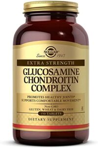solgar extra strength glucosamine chondroitin complex, 150 tablets – promotes healthy joints – supports comfortable movement – non-gmo, gluten free, dairy free – 50 servings