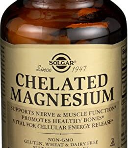 SOLGAR Chelated Magnesium Tablets, 100 Count