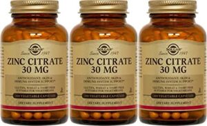 solgar zinc citrate 30 mg 100 vegetable capsules (1 pack of 3 bottles)