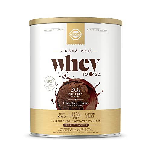 Whey To Go Protein Powder Natural Chocolate Cocoa Bean Flavor By Solgar - 41 oz