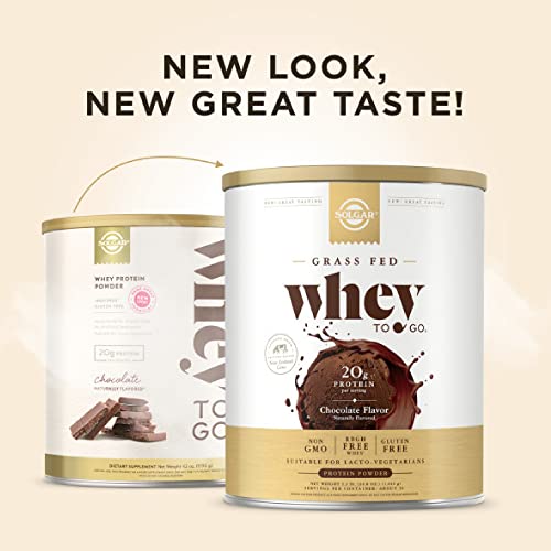 Whey To Go Protein Powder Natural Chocolate Cocoa Bean Flavor By Solgar - 41 oz