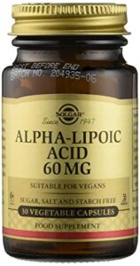 solgar alpha lipoic acid vegetable capsules, 60 mg, 30 count
