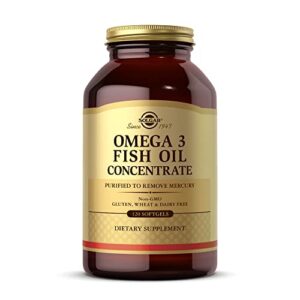 solgar omega-3 fish oil concentrate – 120 softgels – support for cardiovascular, joint & metabolic health – gluten free, non-gmo, dairy free – 60 servings