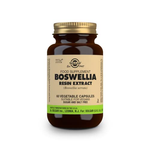 Solgar Boswellia Resin Extract, 60 Vegetable Capsules - Supports Joint Comfort & Digestive Health - Standardized Full Potency (SFP) - Non-GMO, Vegan, Gluten Free, Dairy Free, Kosher - 60 Servings