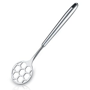 dough whisk, sturdy football shape full stainless steel flat whisks for cooking and baking, no horking hold in the handle for easy to clean, dishwasher safe (silver)