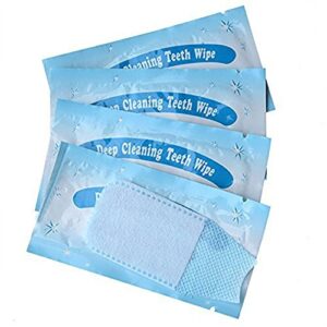 Impressive Smile 100 PCS Deep Cleaning Finger Toothbrush Teeth Cleaning Whitening Wipes for Oral Brush Ups Mint Flavor