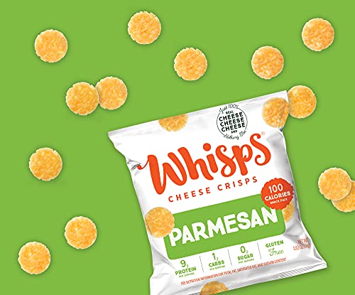 Whisps Cheese Crisps - Parmesan & Cheddar Cheese Snacks, Keto Snacks, 6-9g of Protein Per Bag, Low Carb, Gluten & Sugar Free, Great Tasting Healthy Snack, All Natural Cheese Crisps - Variety, .63 Oz (Pack of 12)