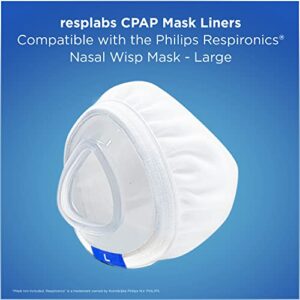 resplabs CPAP Mask Liners - Compatible with Philips Respironics Wisp Nasal Masks, Large - Reusable, Washable Cushion Covers - 4 Liner Pack