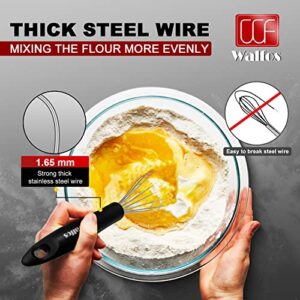 Stainless Steel Wire Whisk Set - 3 Packs Balloon Whisk, Thick Wire Wisk ＆ Strong Handles, Egg Frother for Cooking, Blending, Whisking, Beating and Stirring (8.5"+10"+11")