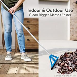 bigWISP, Lightweight Push Broom Outdoor Indoor Multi-Surface - Stiff Bristle Seal Technology and Adjustable Handle (Blue, 24")